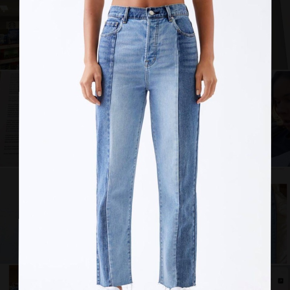 pacsun two tone 90s cut off jeans high rise straight